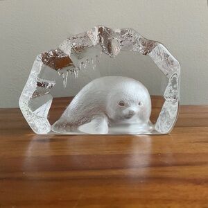 Signed Mats Jonasson Crystal Seal Pup – Sweden